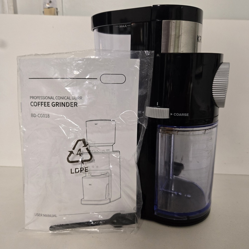 Krups‎ GX550 Black Silver Corded Electric Precise Coffee Burr Grinder w/ Manual